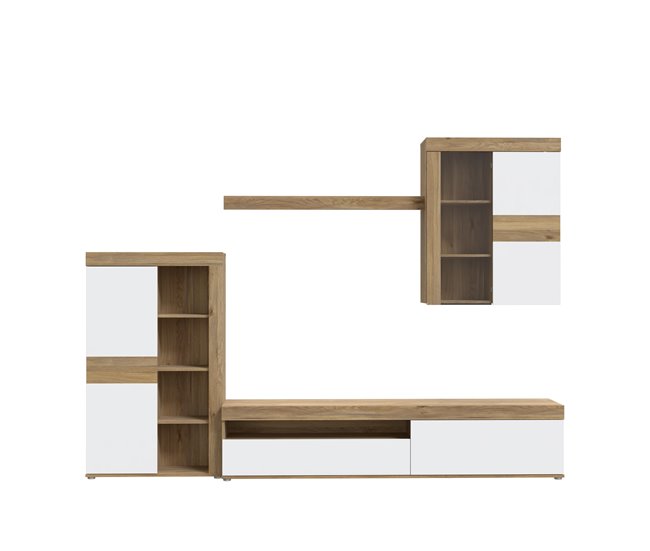 Conforama Compacto tv 279 9cm roble y blanco MELIDES