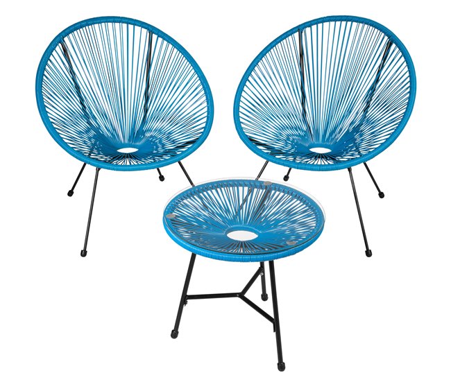 Conforama 2 sillas de jardín con mesa