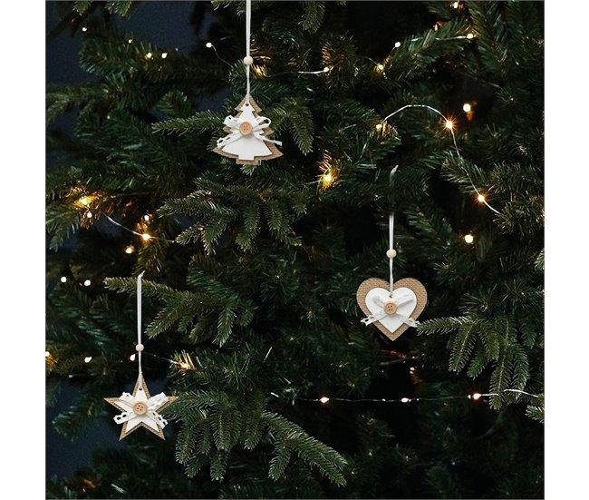 Conforama Adornos Navideños De Madera Yute X 3