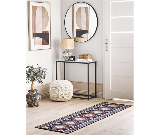 Conforama Alfombra Azul Y Roja 60 X 200 Cm KANGAL