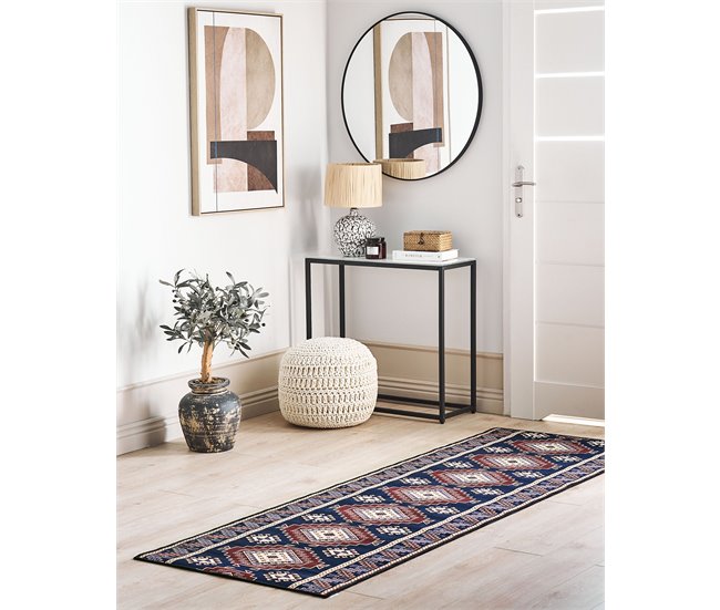Conforama Alfombra Azul Y Roja 80 X 240 Cm KANGAL
