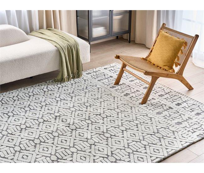 Conforama Alfombra Blanca Y Gris 200 X 300 Cm SIBI