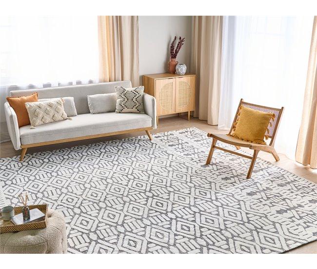 Conforama Alfombra Blanca Y Gris 300 X 400 Cm SIBI