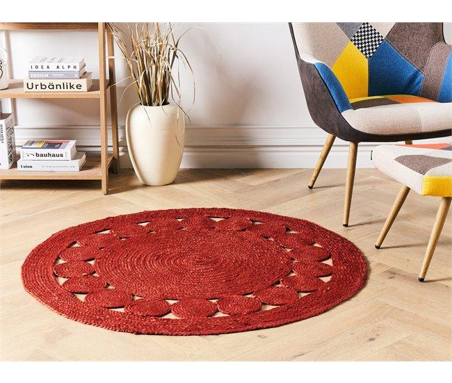 Conforama Alfombra De Yute Roja 120 Cm ø KOYUNLU