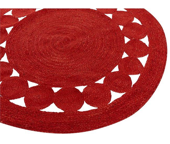 Conforama Alfombra De Yute Roja 120 Cm ø KOYUNLU