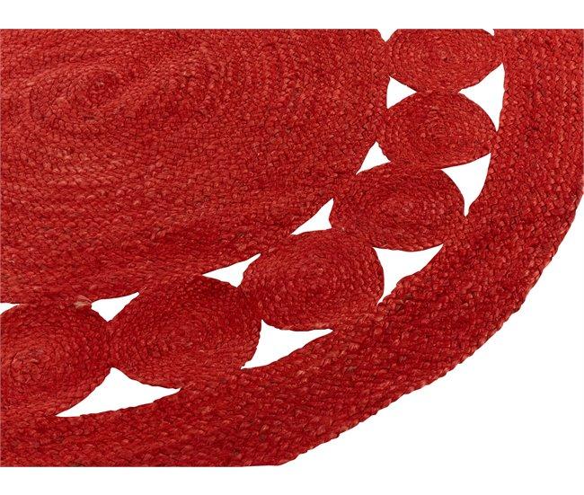 Conforama Alfombra De Yute Roja 120 Cm ø KOYUNLU