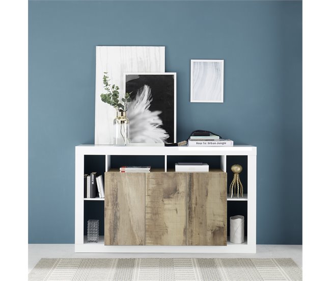 Conforama Aparador 3 Puertas RIMINI Blanco/roble