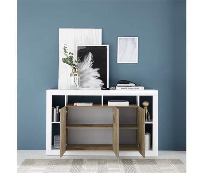 Conforama Aparador 3 Puertas RIMINI Blanco/roble