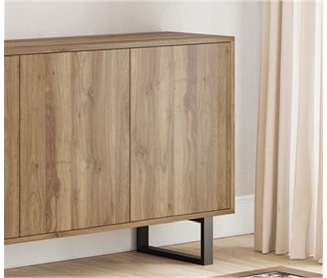 Conforama Aparador Bajo De 4 Puertas Laila Nogal