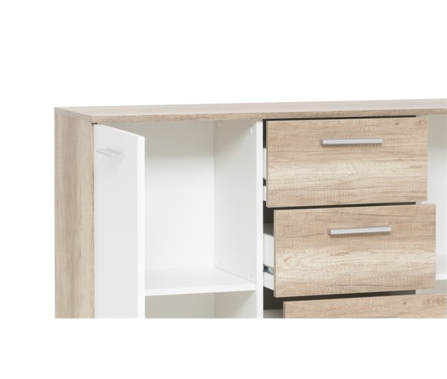 Conforama Aparador Con 2 Puertas Y 4 Cajones IBIZA