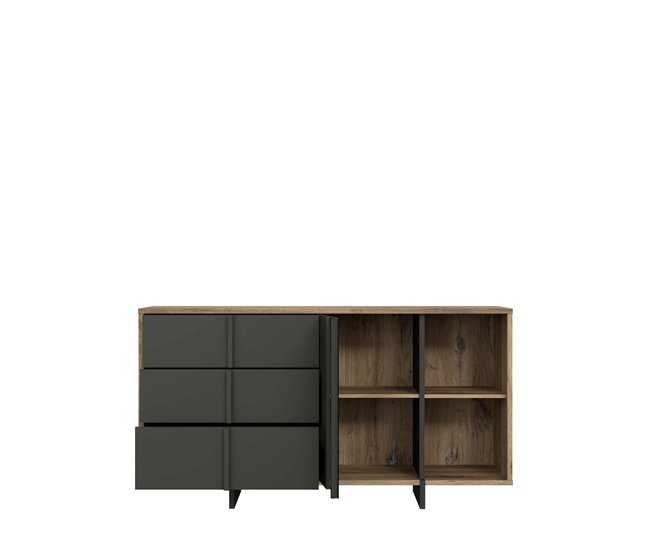 Conforama Aparador JOKKAZ Color Roble Y Negro