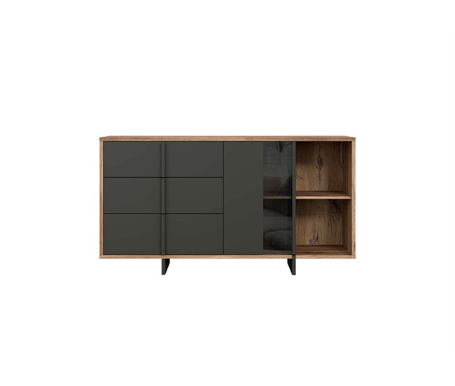 Conforama Aparador JOKKAZ color roble y negro