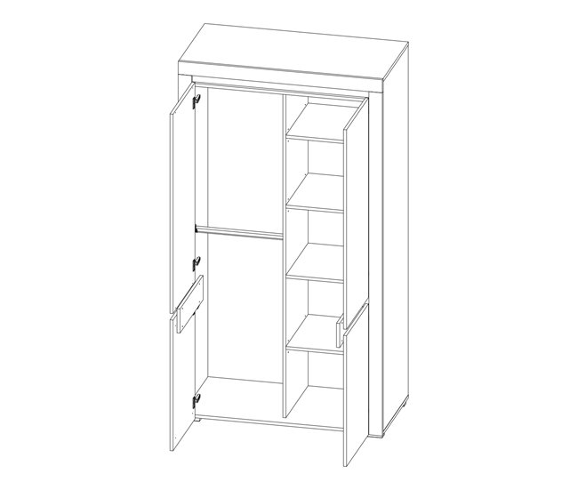 Conforama Armario 2 Puertas Con LED Kasla Blanco