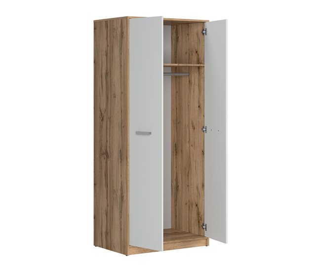Conforama Armario 2 Puertas Cyril Madera Y Blanco