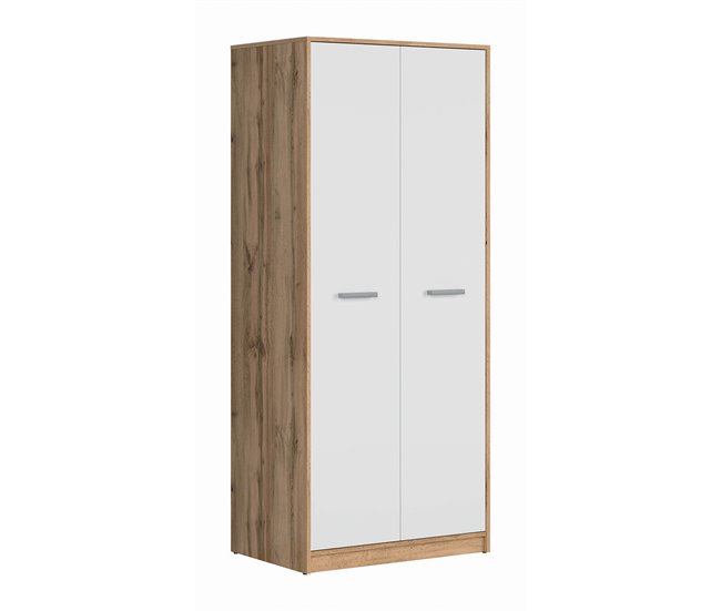 Conforama Armario 2 puertas Cyril Madera y Blanco