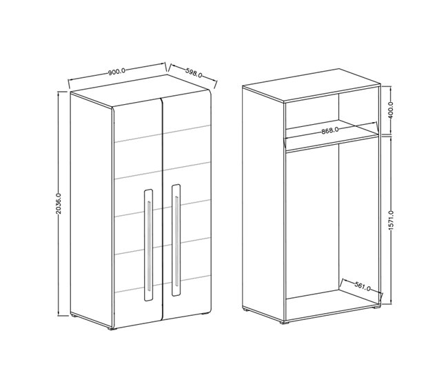 Conforama Armario 2 Puertas Louis Blanco