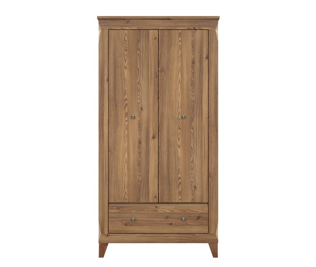 Conforama Armario 2 Puertas Y 1 Cajón Raya Madera
