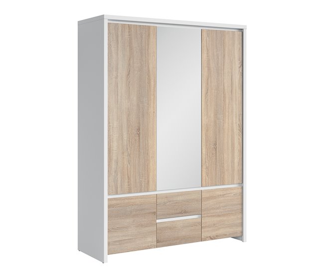 Conforama Armario 3 puertas Soren Blanco y Madera