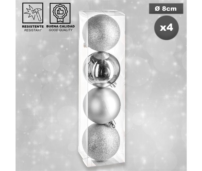 Conforama Bola De Navidad 80mm X 4 Plata