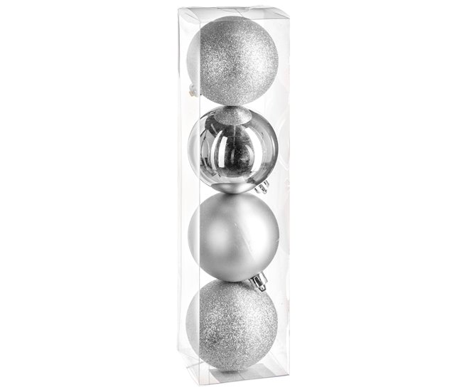 Conforama Bola de navidad 80mm x 4 plata