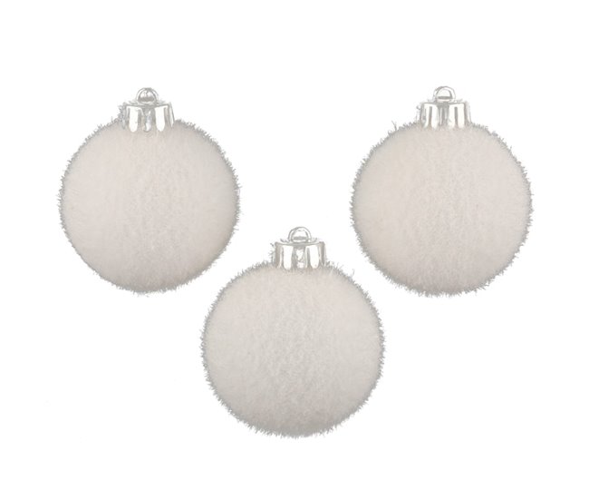 Conforama Bolas de Navidad blancas 60 mm x 3