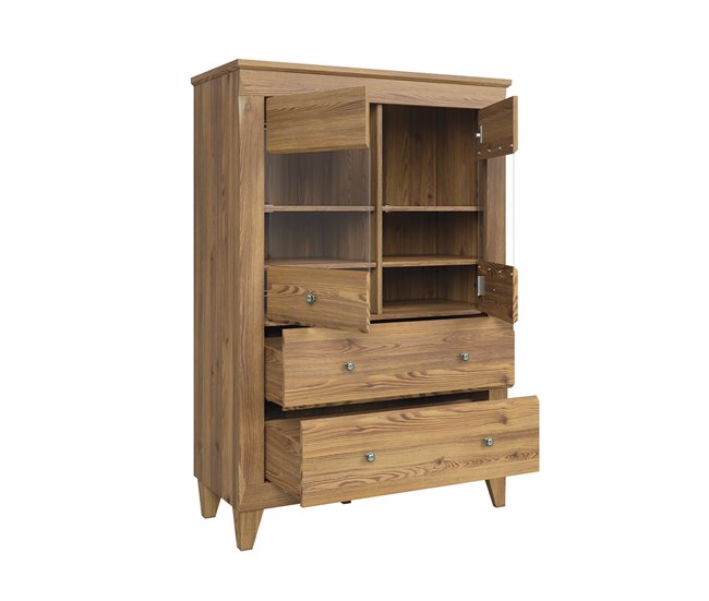 Conforama Bufé 2 Puertas 2 Cajones Raya Madera