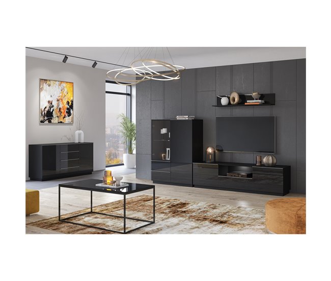 Conforama Bufé 2 Puertas 4 Cajones Mathis Negro