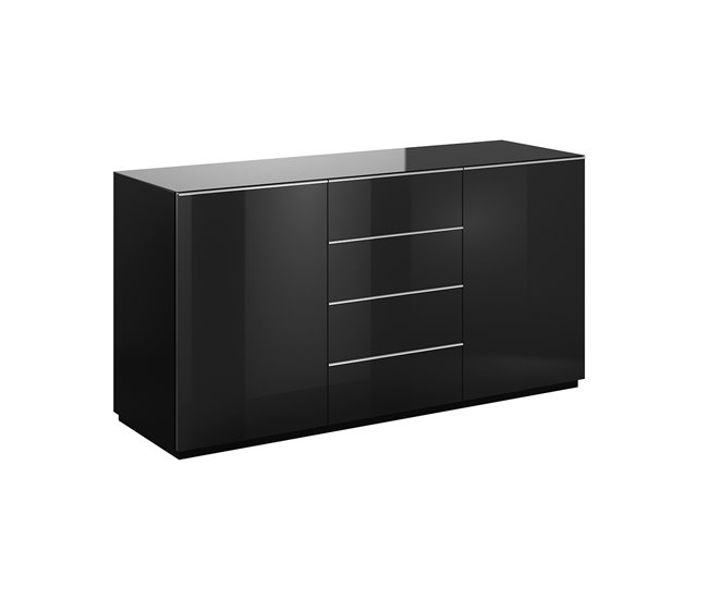 Conforama Bufé 2 puertas 4 cajones Mathis Negro