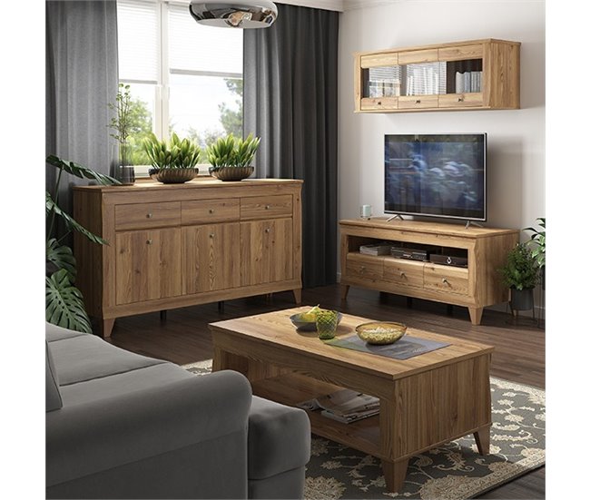 Conforama Bufé 3 Puertas 3 Cajones Raya Madera