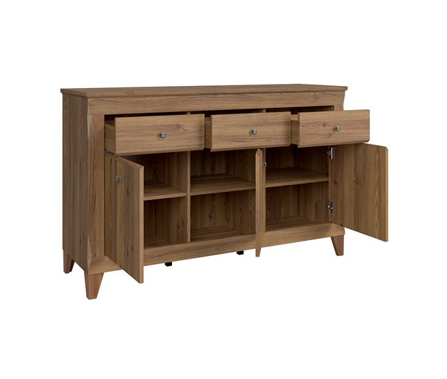 Conforama Bufé 3 Puertas 3 Cajones Raya Madera