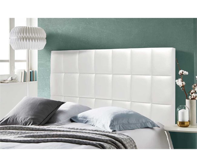 Conforama Cabecero NEBRASKA 160cm Blanco Polipiel