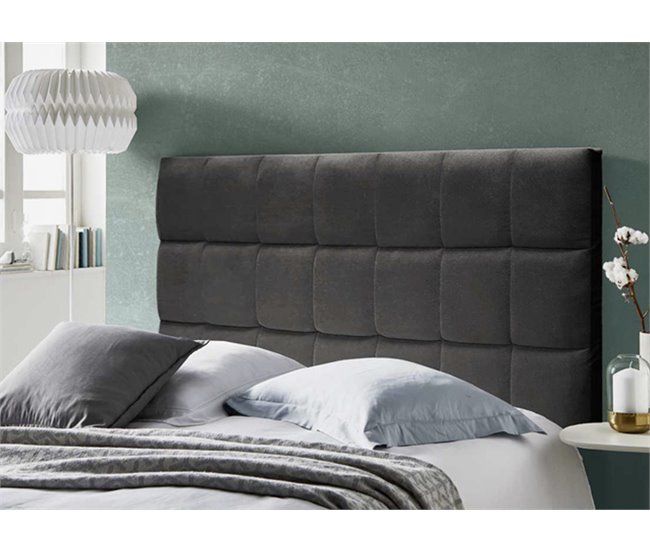 Conforama Cabecero NEBRASKA 160cm Gris Oscuro Tela