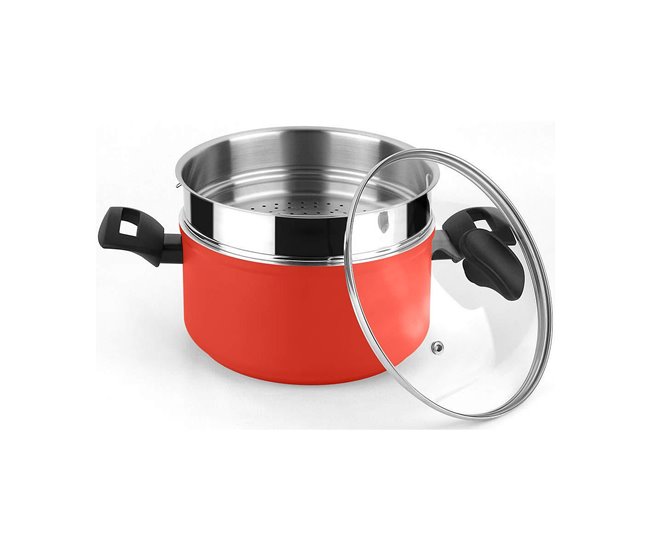 Conforama Cacerola FAGOR Rojo Aluminio (Ø 20 Cm)