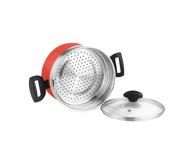 Conforama Cacerola FAGOR Rojo Aluminio (Ø 20 Cm)
