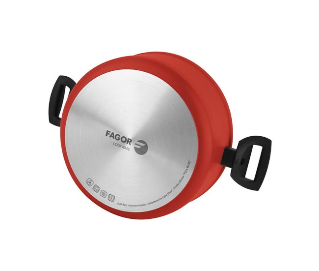 Conforama Cacerola FAGOR Rojo Aluminio (Ø 24 Cm)