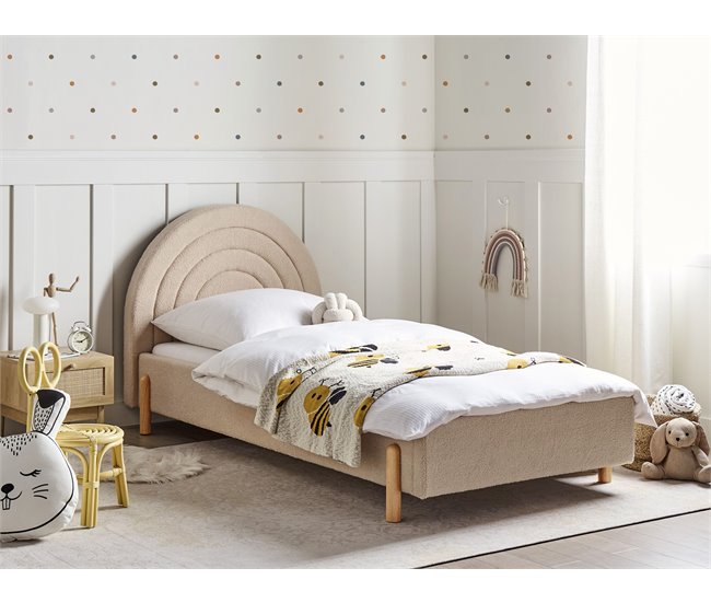 Conforama Cama Bouclé ANET 90 X 200 Cm Beige