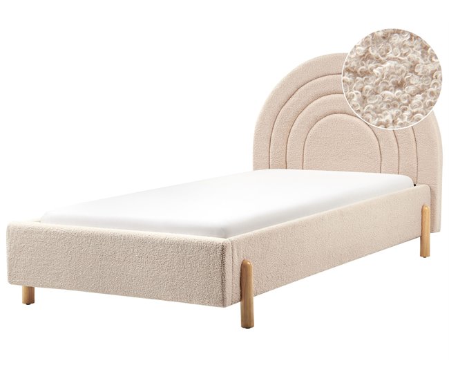 Conforama Cama Bouclé ANET 90 x 200 cm Beige