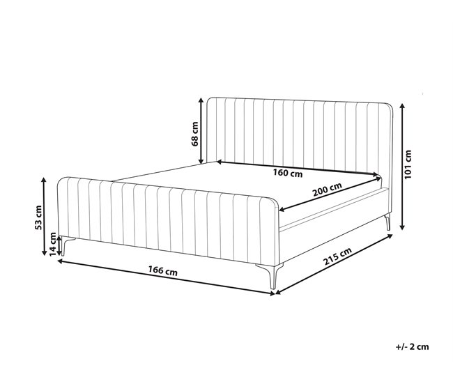 Conforama Cama Bouclé LUNAN 160 X 200 Cm Beige