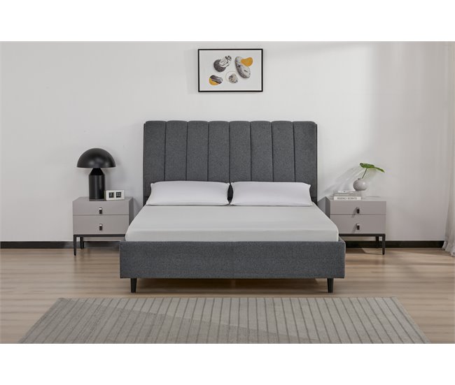 Conforama Cama MAJESTIC 150x190cm color gris
