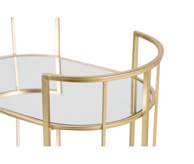 Conforama Camarera Oval Metal Dorada 60x40x75 Cm