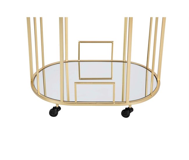 Conforama Camarera Oval Metal Dorada 60x40x75 Cm