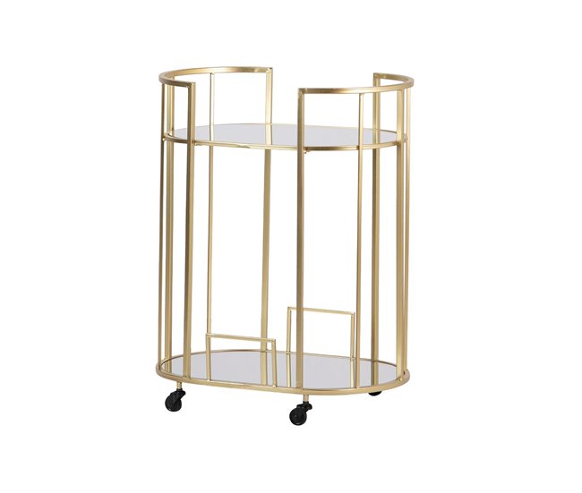 Conforama Camarera Oval Metal Dorada 60x40x75 Cm