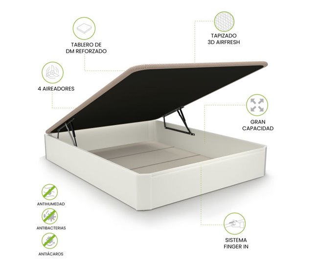 Conforama Canapé Luxury 3D Blanco 150x190 Cm