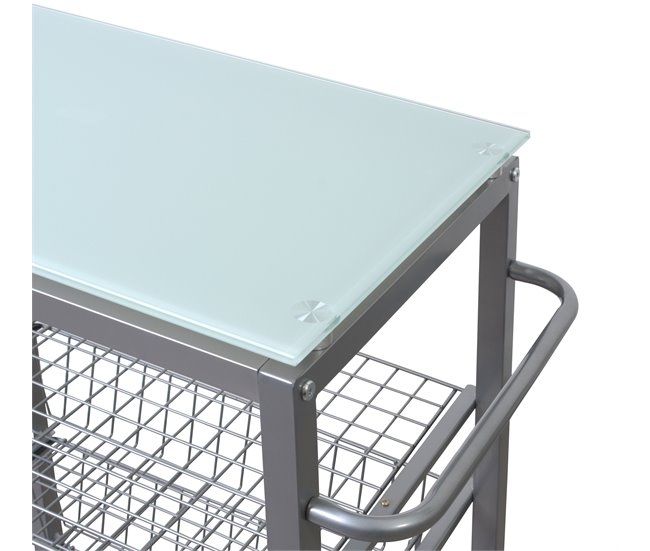 Conforama Carrito Cristal II Verdulero Blanco