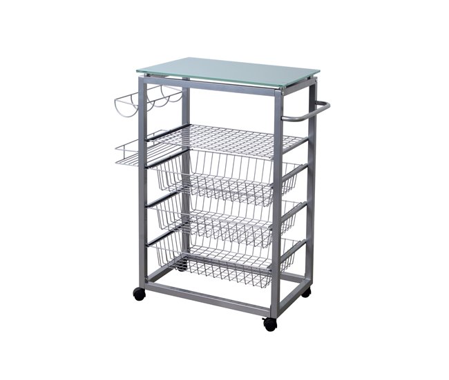 Conforama Carrito Cristal II Verdulero Blanco