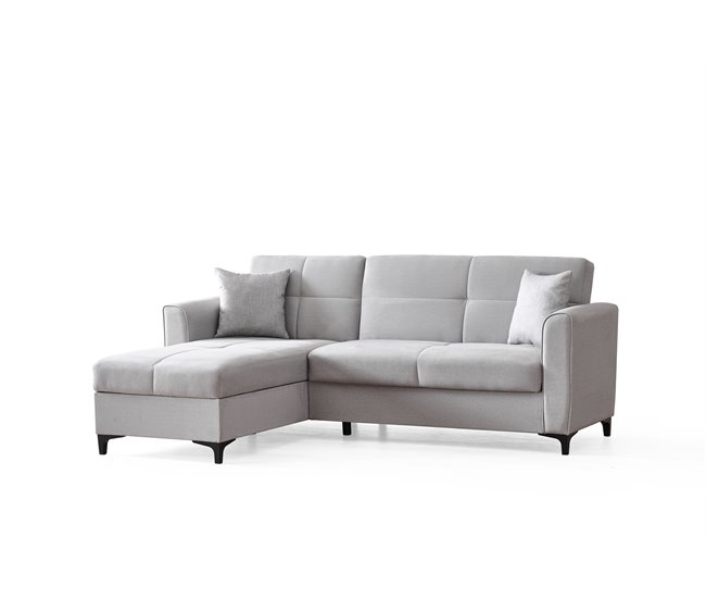 Conforama Chaise Longue Cama Reversible Gris TIAGO