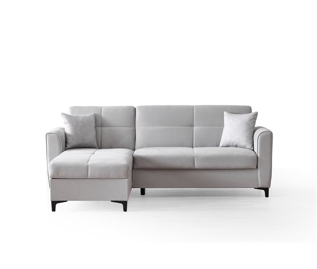 Conforama Chaise longue cama reversible gris TIAGO