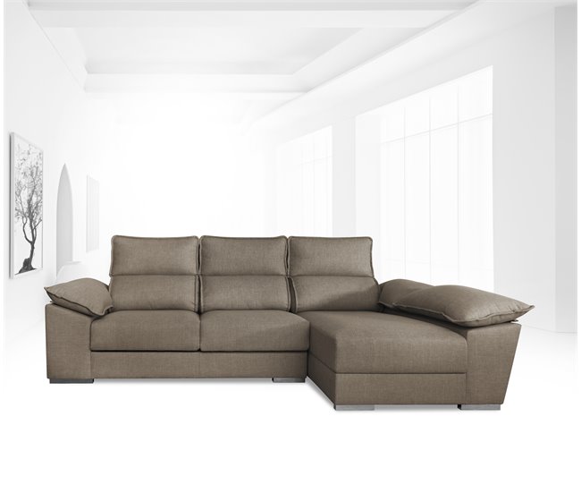 Conforama Chaise Longue Derecha Marrón DOMA