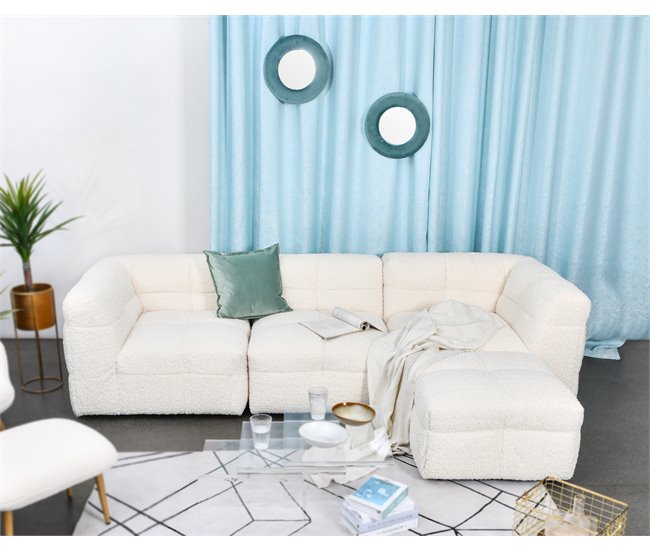 Conforama Chaise Longue GINGER Reversible Blanca