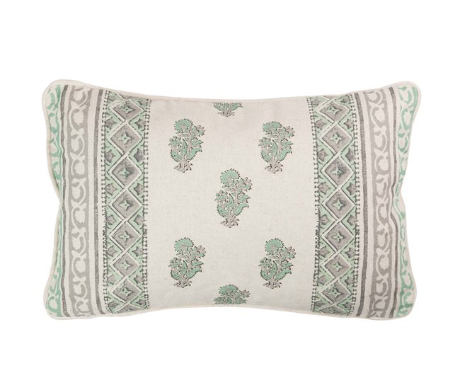 Conforama Cojin Lino Flores 45x30 Cm